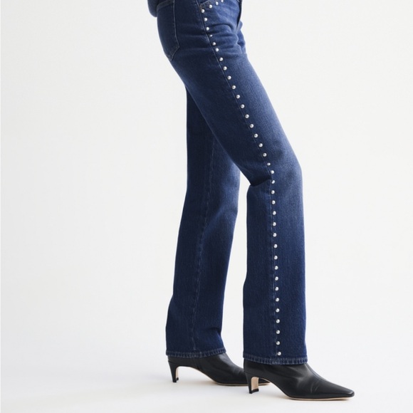 Mid rise straight studded jeans - Picture 4 of 7
